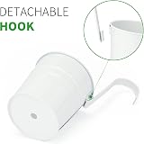 KINGLAKE 10Pcs 10cm Metal Hanging Plant Pots with Detachable Hook White Fence view 2