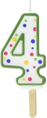 PME Green Number 4 Candle Large 63 mm on Stick view 1