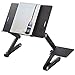 Readaeer Portable Adjustable Foldable Laptop Computer Desk Stand Table with CPU Fans Mouse Pad (Black)