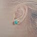 ZENGORI 1 Pair 925 Sterling Silver Natural Freeform Turquoise Stud Earrings Women Jewelry SS043