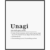 Unagi Definition, Funny Dictionary Definition, Typography quote, Funny Wall Art, TV Show Quote, Unagi Friends, 8x10 inch - UNFRAMED