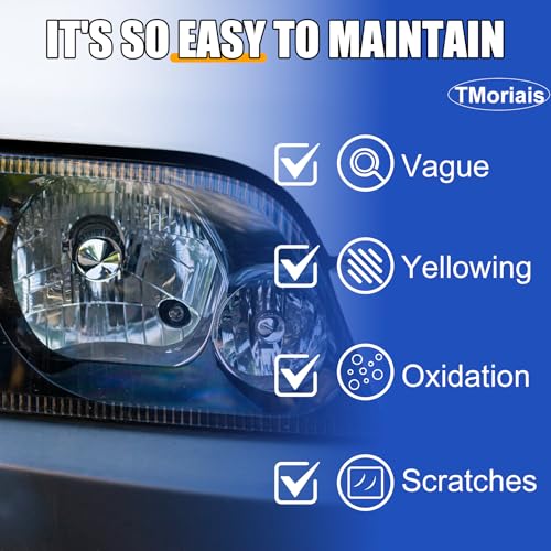 TMoriais Kit Profesional para la restauración de faros, Renovación Kit for Matte Car Headlights – Renovation and Polishing Headlights Easy and Fast – Complete Kit for a Perfect and Long-Lasting