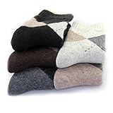 Pack of 5 Mens Thick Warm Casual Wool Crew Winter Socks Mixed Colors
