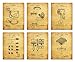 The Print Archives Bathroom Patent Prints - Wall Art - Set of Six Photos - Unframed (8 x 10)