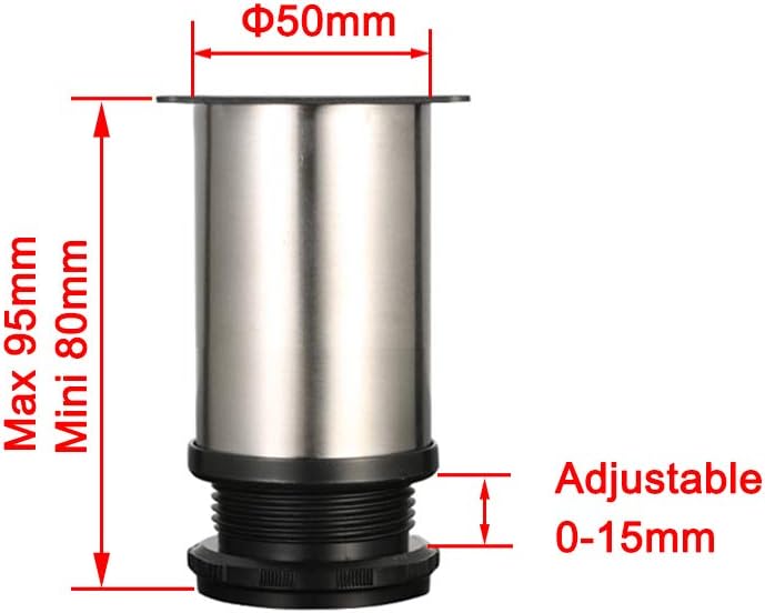 Drenky 4 Pcs Adjustable Legs 80mm Height Cabinet Legs Table Legs Furniture Legs - Image 3