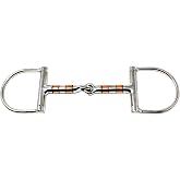 Professional Equine Horse 5" Mouth Broken Snaffle Horse Bit w/Copper Rollers 35626C