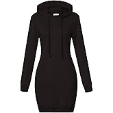 MISSKY Women's Pullover Hooded Kangaroo Pocket Sweatshirt Casual Hoodie Dress
