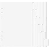 6Pcs A5 Binder Dividers with Tabs, 6 Holes Clear Binder Divider Index for 6-Ring Planner Notebook Journal Insertable Plastic Index Divider Sheets for Binders Diary Memo Notepad, 6.14" x 8.23"