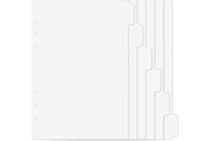 AIYORSE 6 Pcs A5 Binder Dividers, 6 Holes Clear Binder Divider Index with Tabs Insertable Plastic Index Divider Sheets 6 Rings Planner Divider Index Page for Binder Notebook Journal Diary Memo Notepad