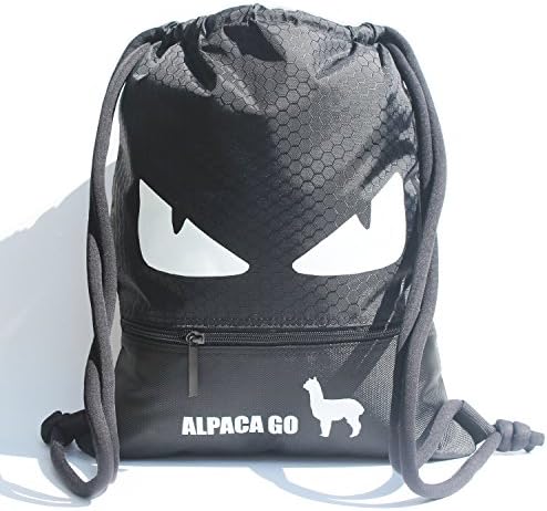 Drawstring Bags Water Resistant Large Backpack Gym Bags for Basketball Sport Gym (Large, Eyes Black)