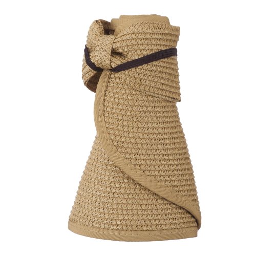 UPF 50+ Bow Closure Roll Up Visor - Light Brown OSFM