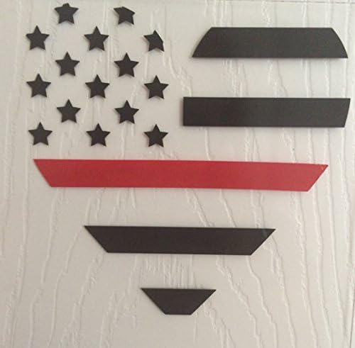 Tempered Blue Thin Red Line Heart Vinyl Decal for Home or Car - Looks Great on Motorcycles, Laptops, Windows Also! Vinyl.