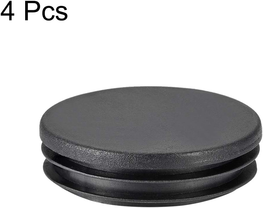sourcing map 4Pcs 60mm Dia Plastic Tubing Plug Round Post End Caps for Handrail Stair Newel Guardrail Tube Black - Image 4