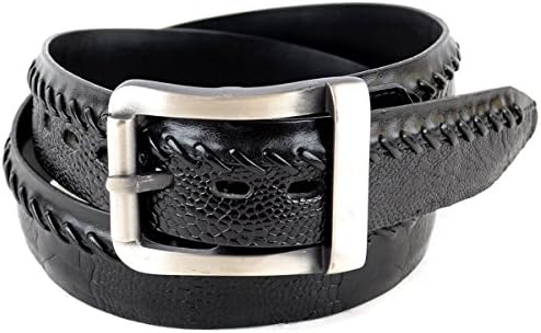 Original Black Ostrich Leg Skin Belt