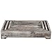 MyGift Torched Wood Decorative Tray, 3-Piece Wooden Serving Tray, Display Ottoman Coffee Table Tray