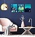 Gardenia Art - Abstract Mountain at Night Canvas Prints, 16x12 inch/Piece, 3 Panels, Framed