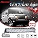 20 inch LED Light Bar, Three Color Modes 100W Spotlight and Flood Beam Combo Lights Dual Row Off Road Fog & Driving Light Bars for Jeep Ford Trucks Boat (Warm White/Amber/White)