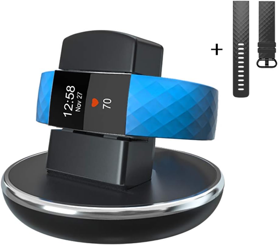 EPULY Compatible with Fitbit Charge 3 Charger with watch bands ,Charging Stand Dock with 3 ft Fast Charging Cable for Fitbit Charge 3/ Charge 3 SE Smart Watch Dark Blue