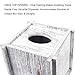 Comtelek Tissue Box Cover Square Tissue Holder Wooden Rustic Torched Bathroom Facial Tissue Dispenser With Slide-Out Bottom Panel White Novelty Splicing Napkin Holder (Square)