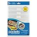 Post-It Self-Stick Notebook Pocket with Closure, 5-3/8 x 5-5/8 Inches, Clear Dots, 3 per Pack (PNSM3CR)