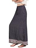 Milumia Women's Boho Vintage Print Pockets A Line Maxi Skirt
