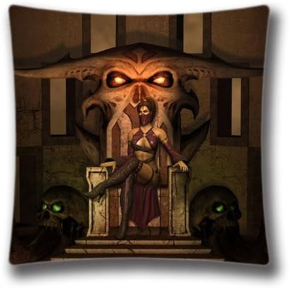 AM Kingdom Cotton Polyester Square Throw Pillow Case Decorative Cushion Cover Pillowcase for Sofa Mortal Kombat Mileena 18" x 18"