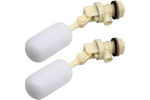 MINYULUA 3/4 Inch Float Ball Valve Automatic Fill Feed Water Plastic Float Valve with Adjustable Arm for Ponds Water Pump Water Tank Livestock Waterer(2 Pieces) Yellow