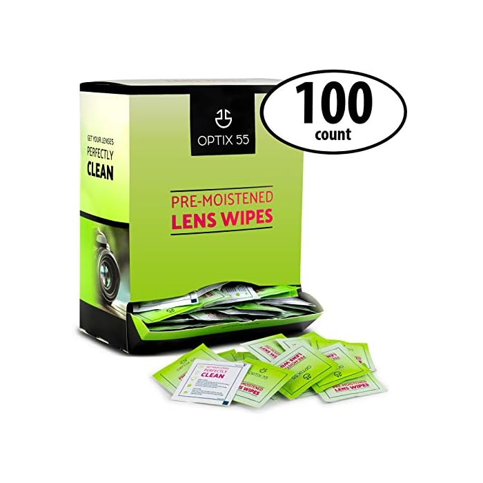 Eyeglass Cleaner Lens Wipes - 100 Pre-Moistened Individual Wrapped Eye Glasses Cleaning Wipes | Glasses Cleaner Safely…