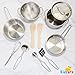 Kidzaro 11 Pcs Pretend Play Kitchen Cookware Set Stainless Steel Pots & Pans Bundle for Kids - Includes Drainer, Utensils & Accessories