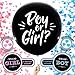BIG REVEAL CO. Gender Reveal Balloon | Includes: Two Giant 36 inch Black Balloons with Pink & Blue Heart Shape Confetti and 24 Gender Reveal Party Stickers | Perfect Boy or Girl Baby Announcement Kit