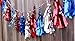 Election Decorations Patriotic Metallic Garland on (16 Tassels Per Package) Red White Blue 8 ft Ribbon, Pre-Assembled Party D&eacute;cor 4th of July Memorial Day Banner Primary Military Ceremony primary
