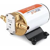 SEAFLO 12V Self Priming Impeller Gear Pump - 3.2 GPM Oil Change Diesel Fuel Transfer Pump, Reversible Flow, Copper Impeller, Rugged Metal Gears, 4 Year Warranty