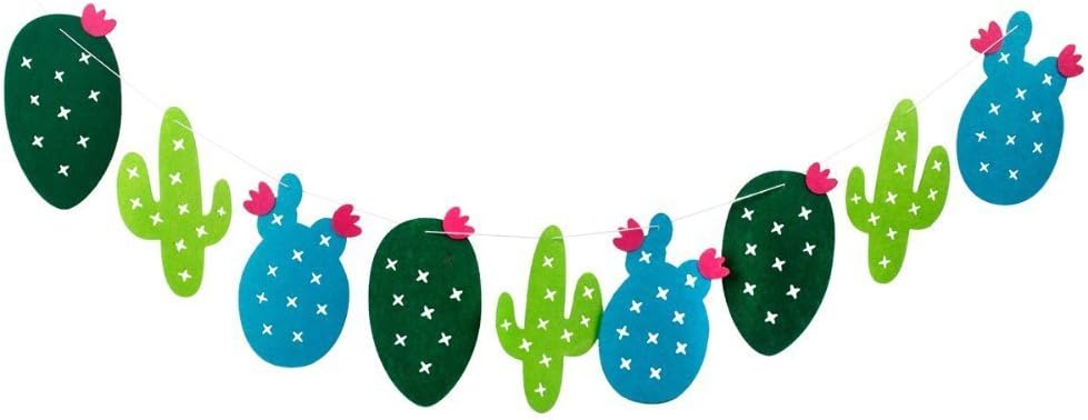 Cactus Banner, Luvu Cute Cacti Party Banner for Hawaii Birthday Festival Room Decoration