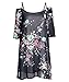 UNIFACO Women's Chiffon Floral Dress Tops Sexy Cut Out Cold Shoulder Spaghetti Straps Tunic Top