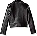 Disney Girls' Big Descendants Studded Moto Jacket, Black, M