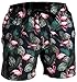 Fort Isle Mens Stretch Swim Trunks - XL - Flamingos and Floral - Quick Dry 4-Way Stretch - Bathing Suit