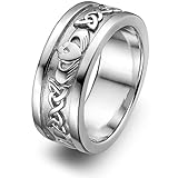 Sterling Silver Men's UMS-6345 Wedding Claddagh Ring