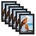 Icona Bay 5x7 Picture Frames (Black, 6 Pack), Beautifully Detailed Molding, Contemporary Picture Frame Set, Wall Mount or Table Top, Inspirations Collection