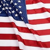 ANLEY [Heavy Duty] American US Flag 4x6 Foot Nylon - Embroidered Stars and Sewn Stripes - 4 Rows of Lock Stitching - USA Banner Flags with Brass Grommets 4 X 6 Ft