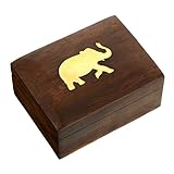 Jewelry Box in Wood Elephant Charm Gift for Women, 4 X 3 X 2 Inches by ShalinIndia