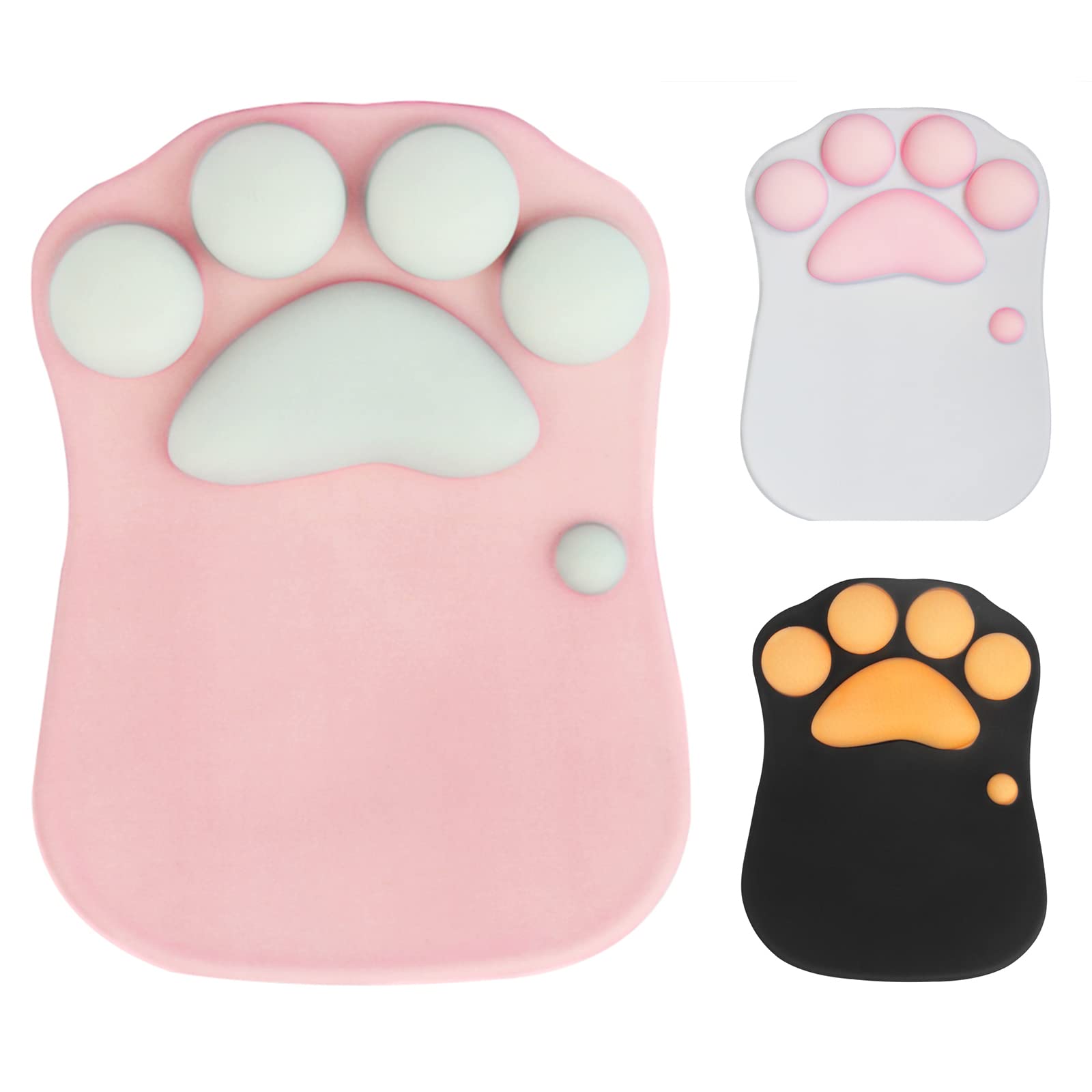 STAR-LINK Cat Mouse Pad with Wrist Support, Portable Ergonomic Anti-Slip Gaming Mouse Mat Cartoon Cute Cats Soft Silicone Gel Rests Wrist Cushion Rest Micemat Comfort Mousepats (10.6×8.0)