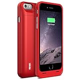 iPhone 6s/6 Battery Case - UNU DX Protective iPhone 6s/6 Battery Case ( 4.7 Inches) [Metallic Red] - MFI Apple Certified 3000mAh External Protective iPhone 6s/6 Charging Case Rechargeable Extended Portable Battery Pack Cover Cases Fit with Any Version of Apple iPhone
