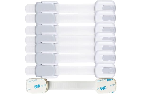 Child Proof Baby Safety Locks For Cabinet Locks Extra 3M Adhesive No Screws For Drawers Cupboard Doors (8Pack child safety ca