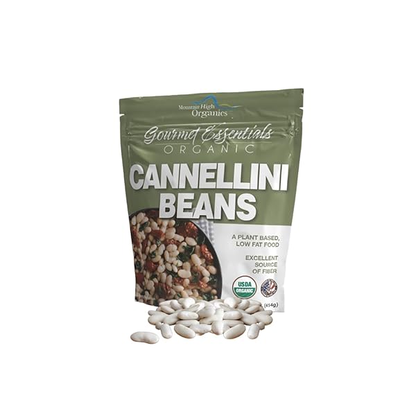 MOUNTAIN HIGH ORGANICS, CERTIFIED ORGANIC CANNELLINI BEANS, 1LB BAG