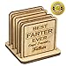 Navady Wood Funny Coasters for Drinks with Holder Set of 4 (3.9 x 3.9 Inches), Funny Dad Gifts from Daughter Son, Father's Day Gifts, Dad Birthday Gifts, Funny Dad Christmas Gifts (Best Father)
