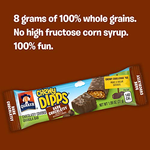 Quaker Chewy Dipps Chocolate Covered Granola Bars Variety Pack, 48