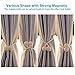 NZQXJXZ Magnetic Curtain Tiebacks for Windows, Drape Tiebacks Holdbacks Holder Decorative Rope for Window Sheer Blackout Panels Home Office, 4 Pack, Beige