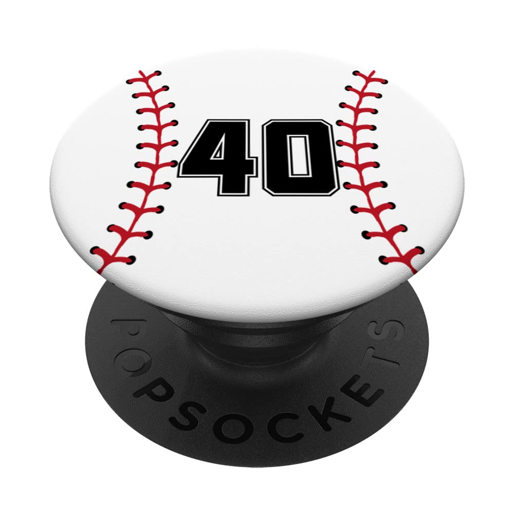 Number #40 Baseball Player Number 40 PopSockets Swappable PopGrip