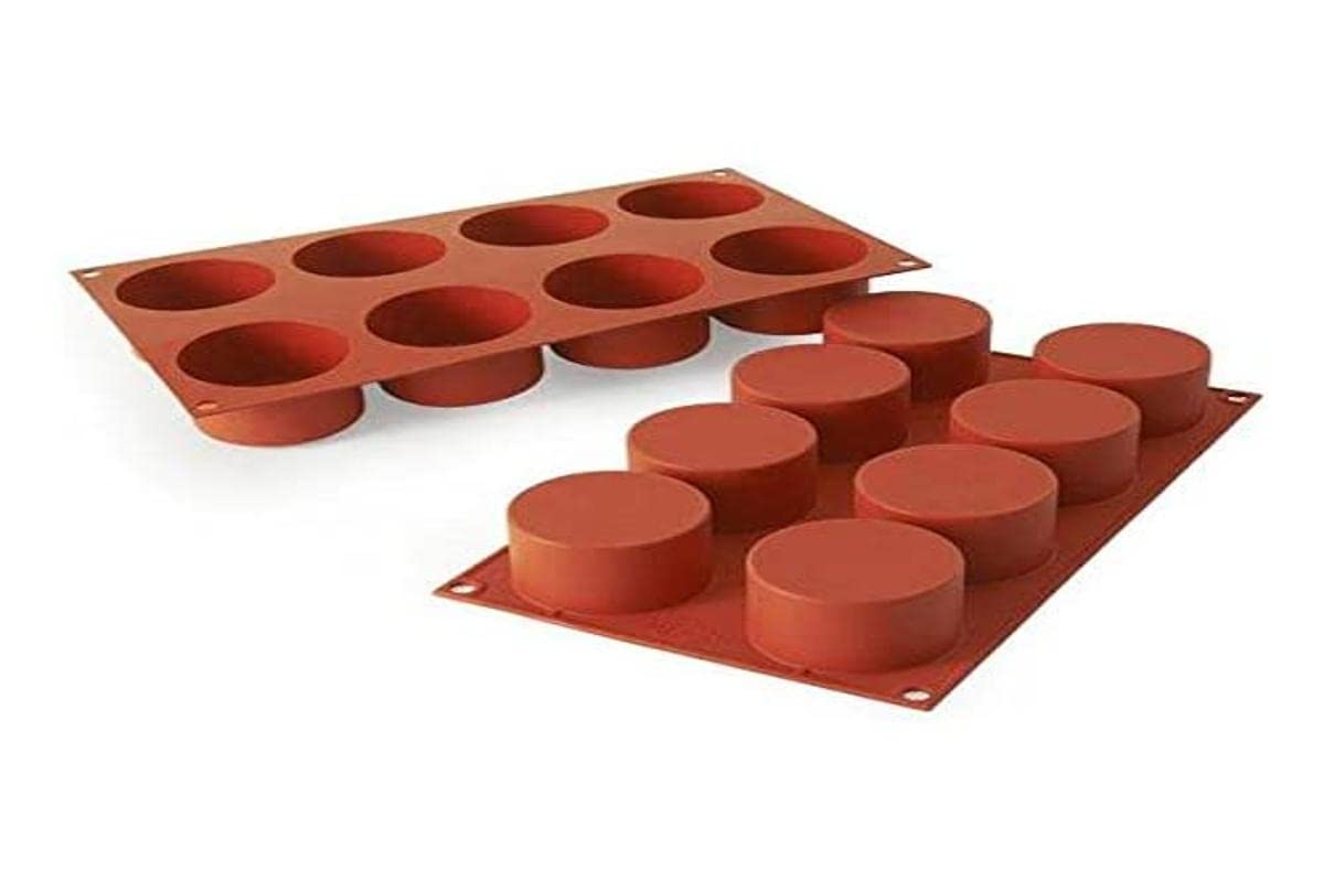 silikomart Silicone Mould Red h40mm, Ø63mm, Rouge Brique, 3.5 x 17.5 x 31 cm