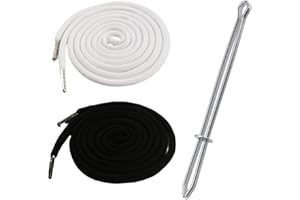 Ljxyloog 2Pcs 51 Inch Long Universal Drawstring Cords Replacement with 1PC Easy Threaders, Suitable for Sweatpants,Shorts,Hoo